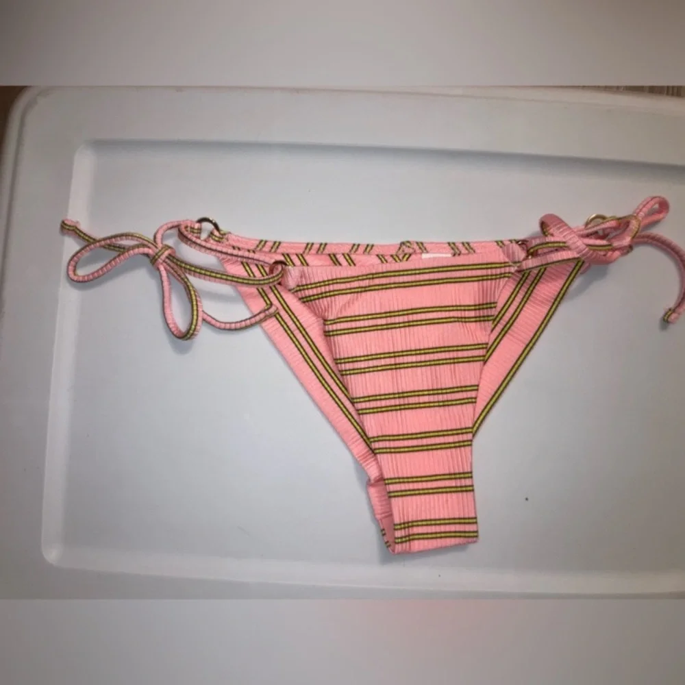 Aerie Pink and Yellow Striped Bikini Bottom - Picture 1 of 2